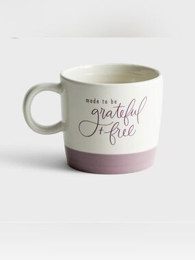 DaySpring - Grateful + Free Ceramic Mug in Cream and Dusty Mauve - NEW